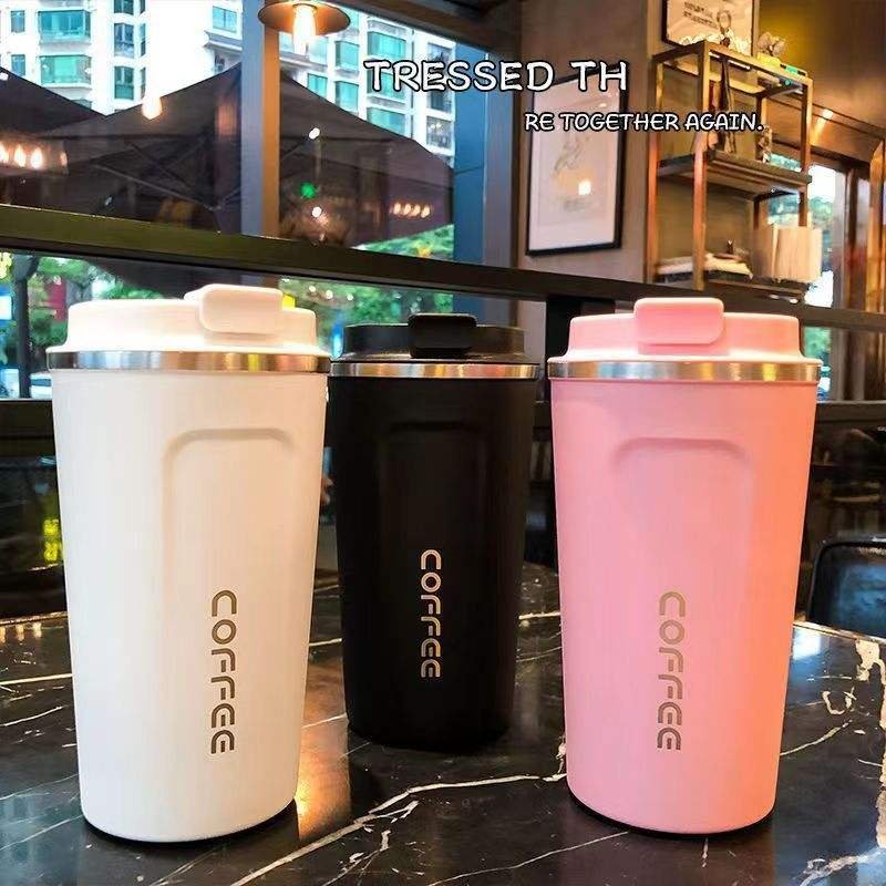 Leak-proof Thermo Travel Thermal Vacuum Flask Insulated Cup Milk Tea Water Bottle 380/510ml Stainless Steel Coffee Mug