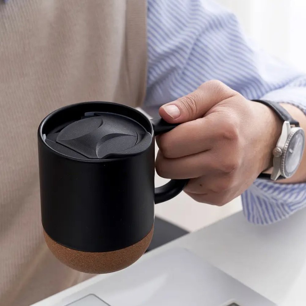 Manufacturer wholesale ceramic travel mug with pp lid 320ml large ceramic coffee mugs custom cups for gift