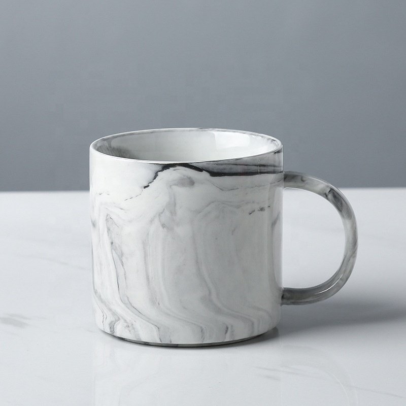 Lakuna New Arrival 400mL Ceramic Mug European Marble Mark Cup Gift Coffee Cup Creative Water Cup Pink Water Bottle