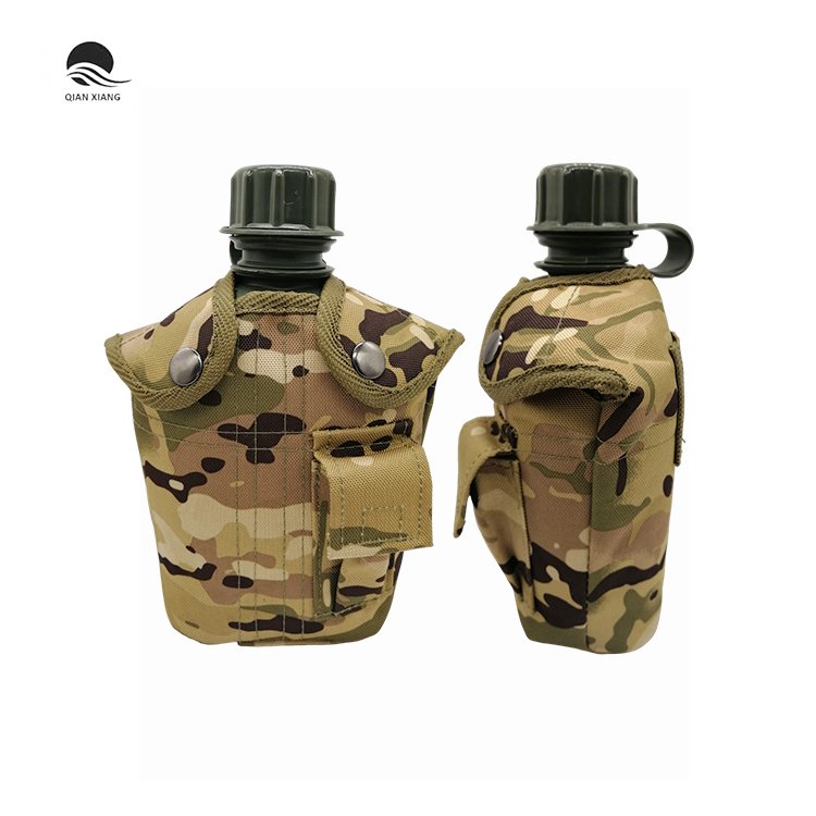 Camouflage Logo Portable Olive Tactical Kettle Water Bottle For Outdoor