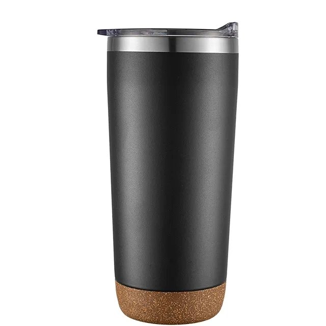 Custom Logo Nordic Matte Cork Base Coffee Mug With Wooden Insulated Tumbler Cork Bottom