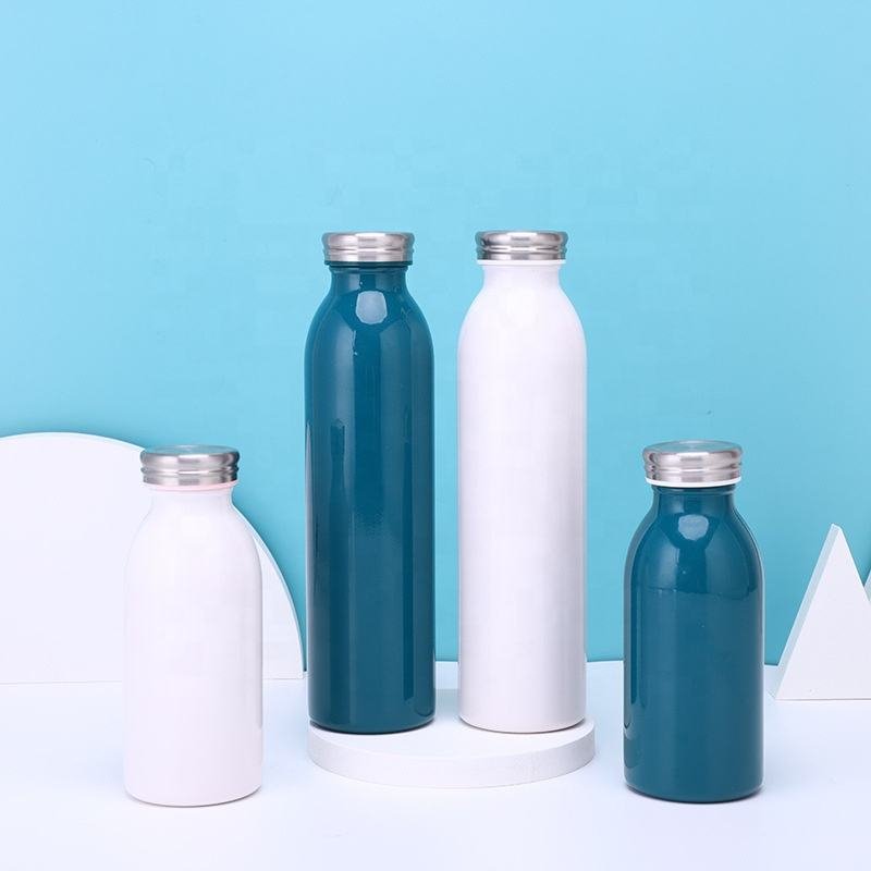 Modern Design milk jar 18/8 Stainless Steel Thermal Water Bottle Handheld Vacuum Flask Skinny Insulated Milk Bottle for Outdoor