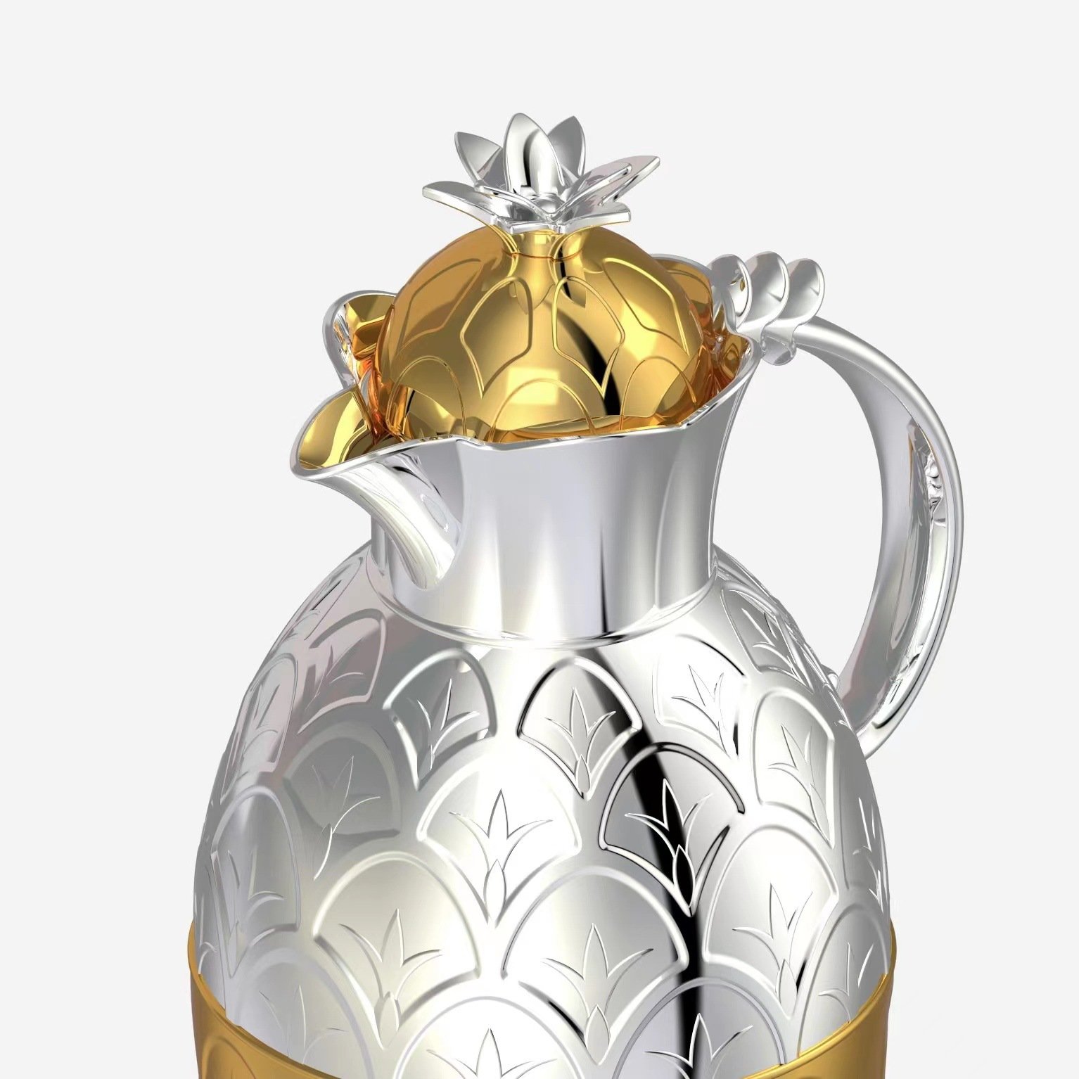 Wholesale Hot selling 600ml -1000ml Luxury Gold Plated Heat-Preservation Vacuum Flask Thermos Coffee Jug Sets