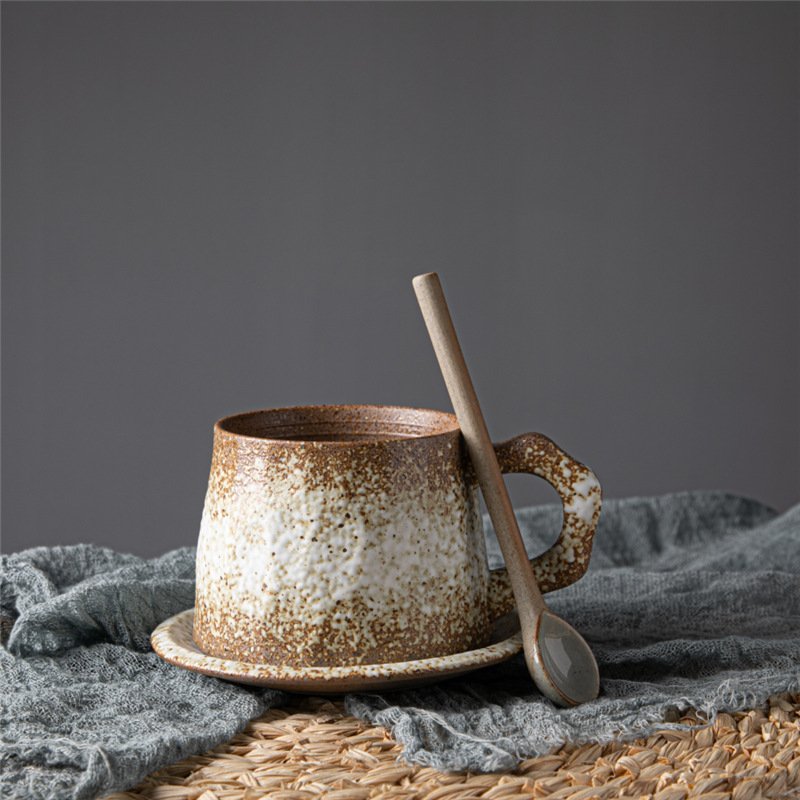 Clay Tea Service Arabic Espresso Coffee Cup Japanese Style Ceramic Reactive Glaze Pottery Mug