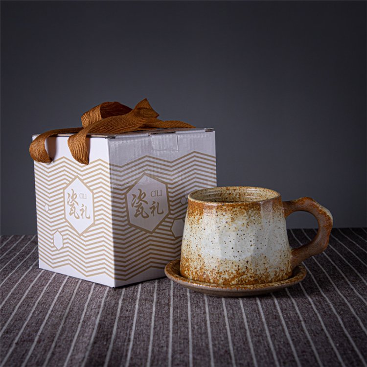 Clay Tea Service Arabic Espresso Coffee Cup Japanese Style Ceramic Reactive Glaze Pottery Mug