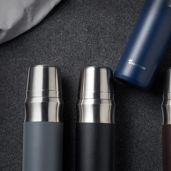 600ml/800ml/1000ml Stainless Steel Water Bottle with Cup for Camping Business Gift Water Thermos Bottle Travel Flask