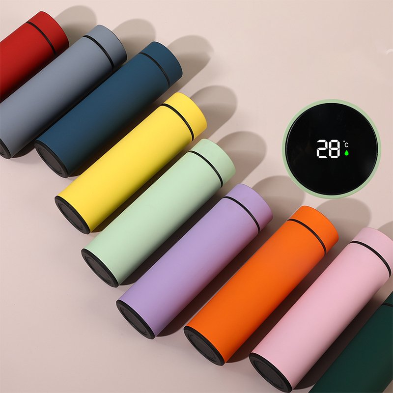 500ml Termo Smart Rubber Paint Led Temperature Display Insulation Water Bottles Stainless Steel Intelligent Vacuum Flask Thermos