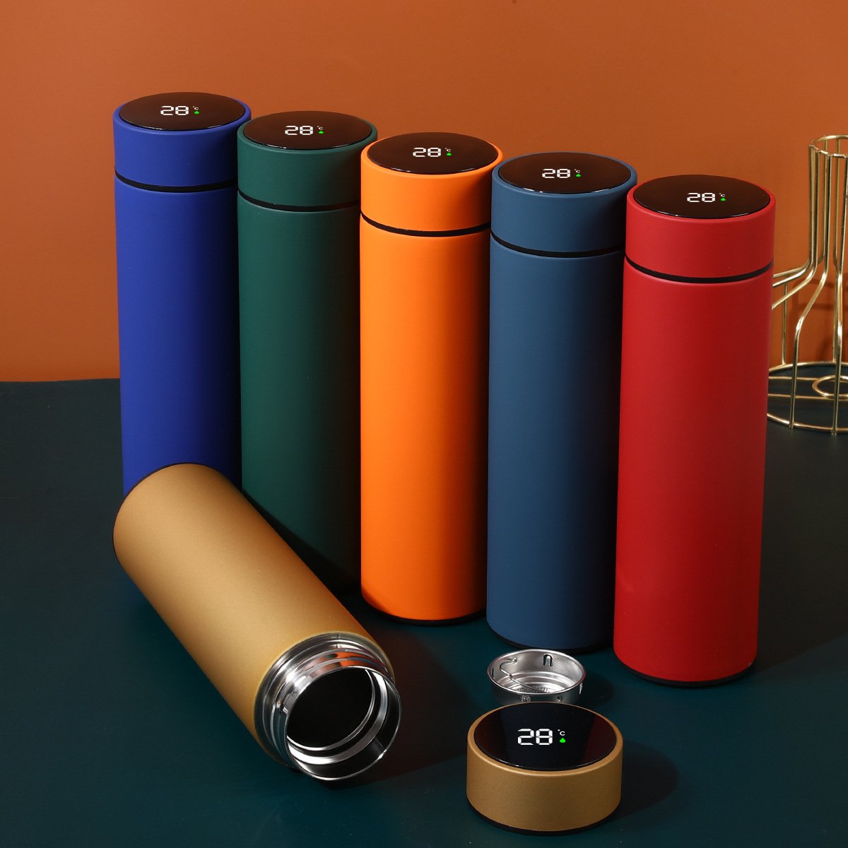500ml Termo Smart Rubber Paint Led Temperature Display Insulation Water Bottles Stainless Steel Intelligent Vacuum Flask Thermos