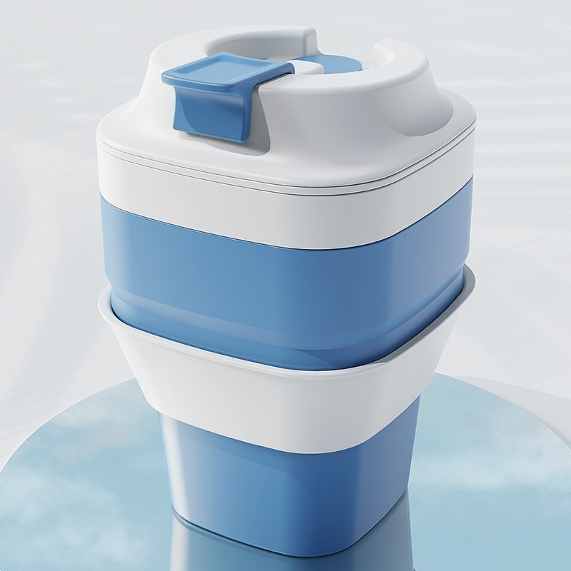 Portable Custom Reusable Foldable Coffee Cup Mug Eco-friendly Silicone Collapsible Coffee Cup With Lid
