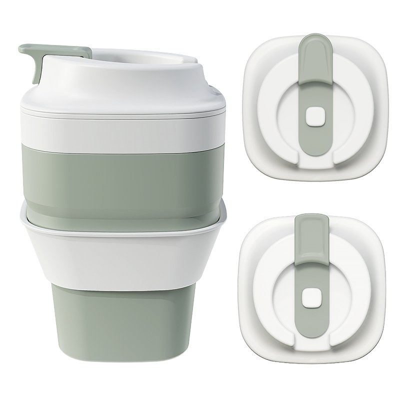 Portable Custom Reusable Foldable Coffee Cup Mug Eco-friendly Silicone Collapsible Coffee Cup With Lid