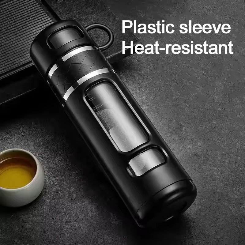 high quality 16oz Glass Tea Tumbler Mug Water Separation Leaf Tea Fruit and Cold Brew Coffee Travel Cups Glass Tea Water Bottle