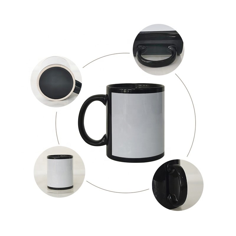 Customised mugs 11 oz black sublimation mug patch ceramic blank sublimation heat transfer mug