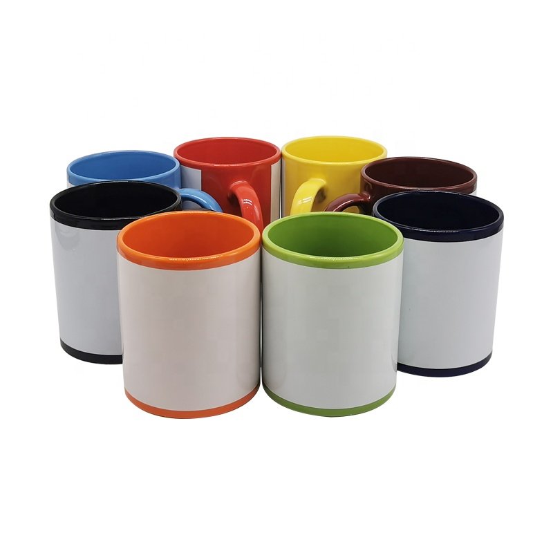 Customised mugs 11 oz black sublimation mug patch ceramic blank sublimation heat transfer mug