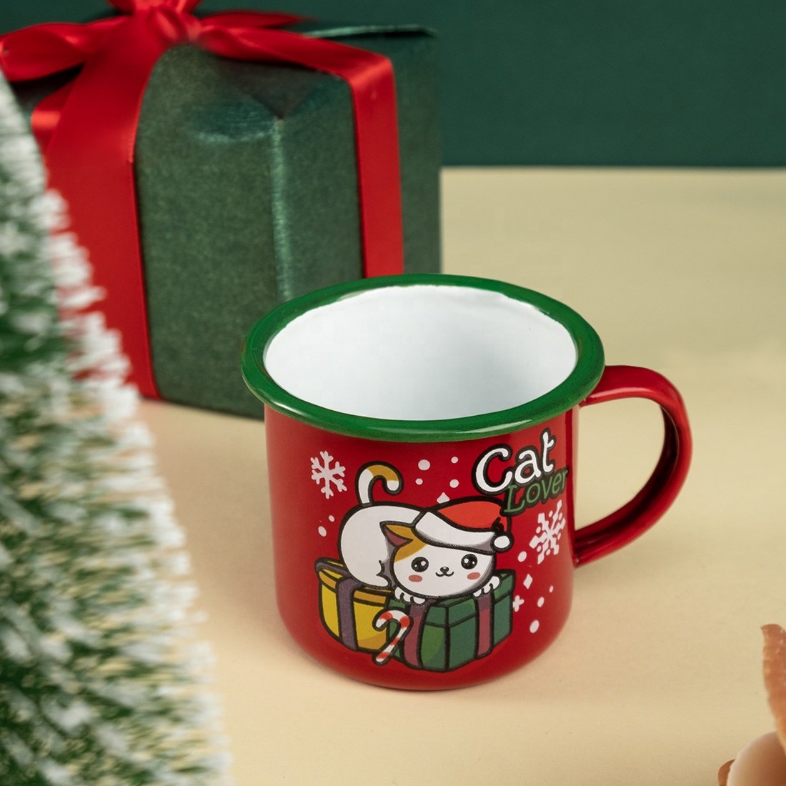 Christmas Holiday Gift Small Retro Enamel Camping Coffee Mug Color Glazed 6cm Enamel Mugs