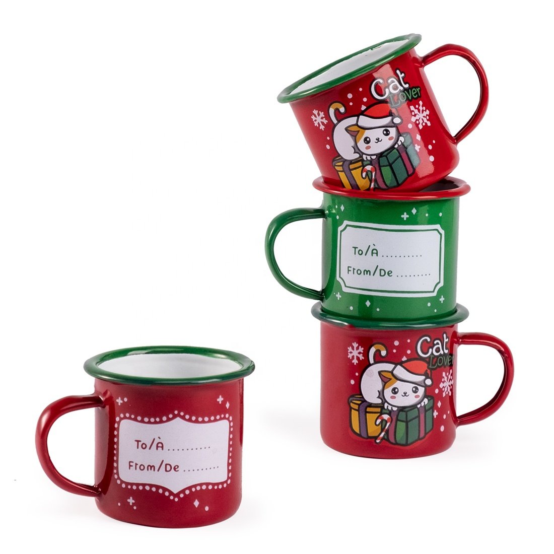 Christmas Holiday Gift Small Retro Enamel Camping Coffee Mug Color Glazed 6cm Enamel Mugs