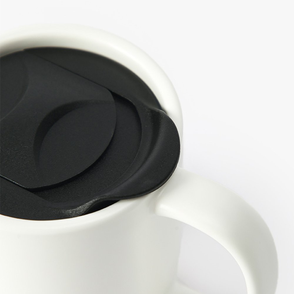 Wholesale 15OZ Reusable Cork Bottom Ceramic Cup With Lid, High Quality Custom Logo Coffee Black Porcelain Mug Dishwasher Safe
