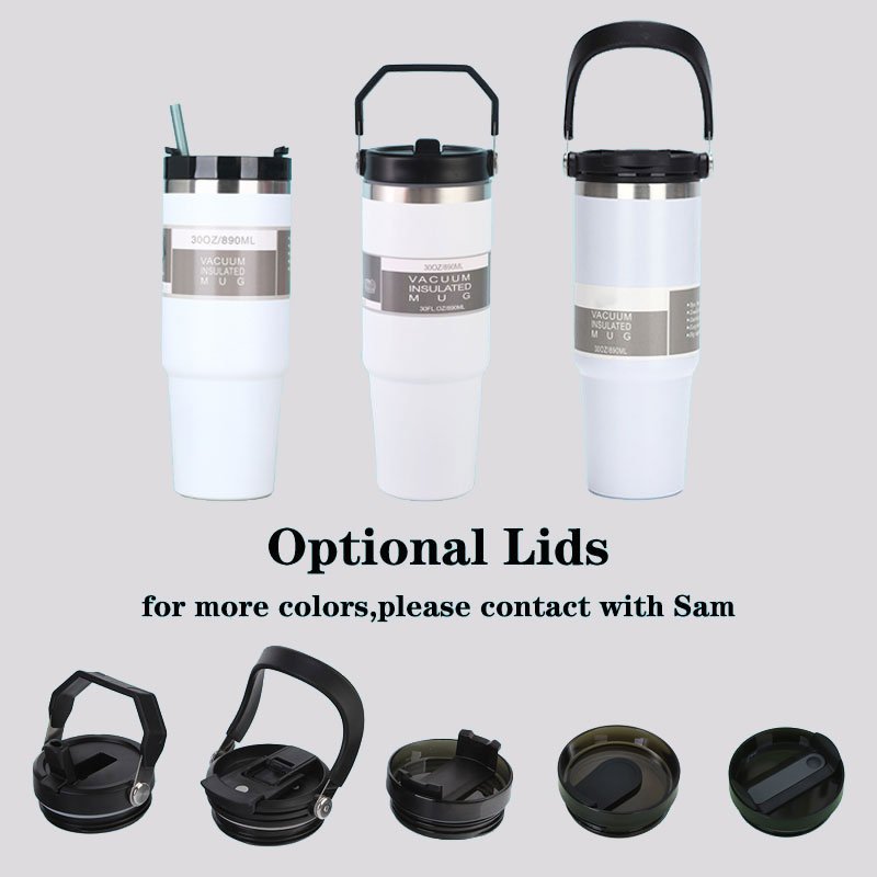 2024 Top Sell 20oz 30oz Double Wall Stainless Steel Tumbler Vaccum Insulated Travel Mug Cups With Handle Lid