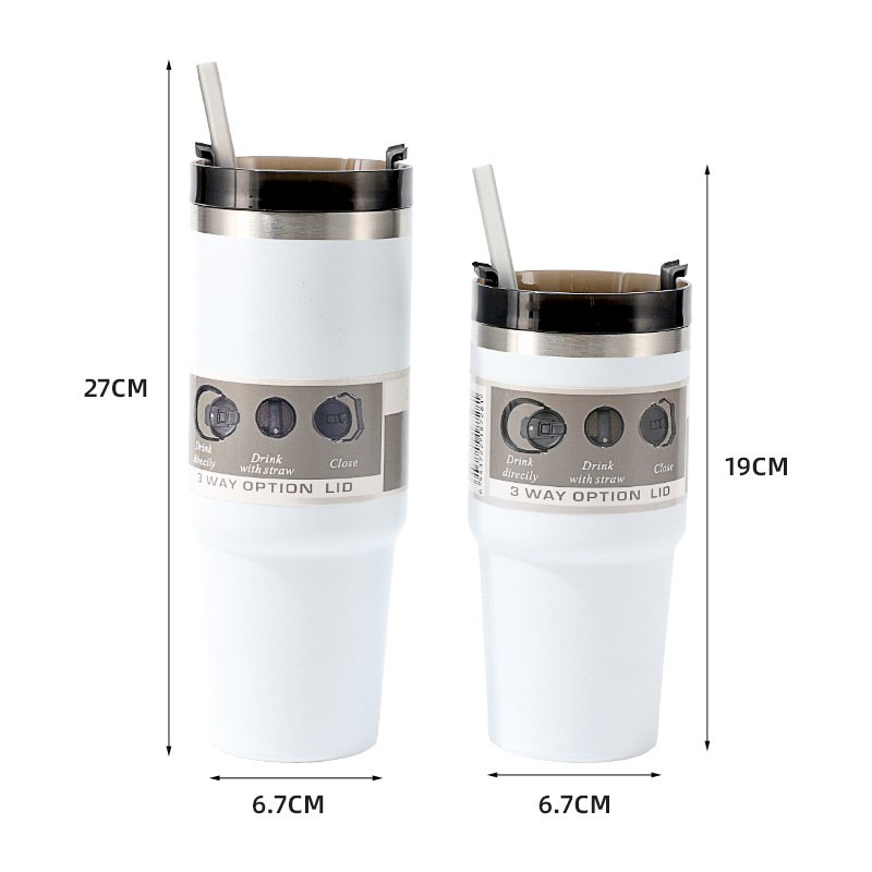 2024 Top Sell 20oz 30oz Double Wall Stainless Steel Tumbler Vaccum Insulated Travel Mug Cups With Handle Lid