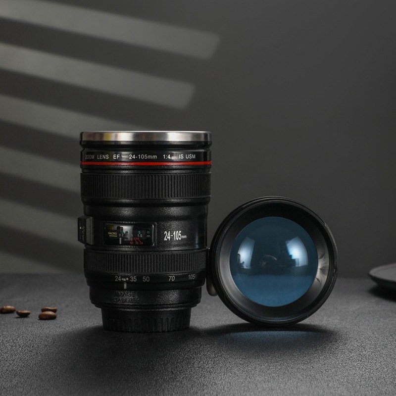 Stainless Steel Camera Lens style Coffee Mug
