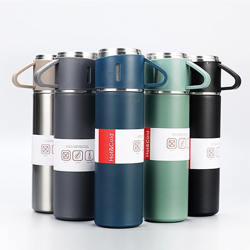 2024 hot selling 500ml double wall stainless steel vacuum insulated flask business cup mug gift set