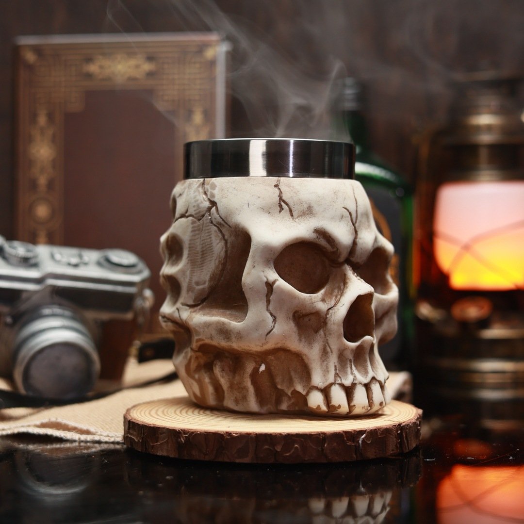 Wholesale Mug Viking Drinking Cup Unique Skeleton Resin Bone GhostTankard Coffee Mug Tea Cup