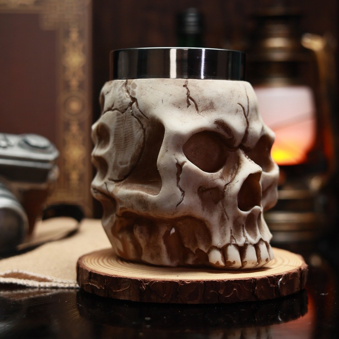 Wholesale Mug Viking Drinking Cup Unique Skeleton Resin Bone GhostTankard Coffee Mug Tea Cup