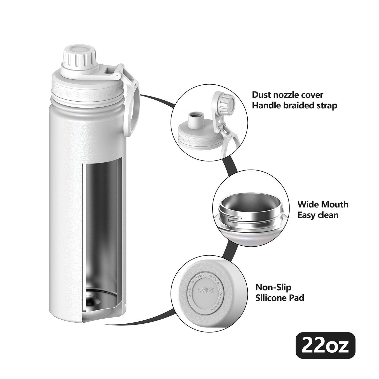 18oz 24oz 32oz Vacuum Flask Stainless Steel Sublimation Blank Water Bottle Wide Mouth Sports Water Bottle