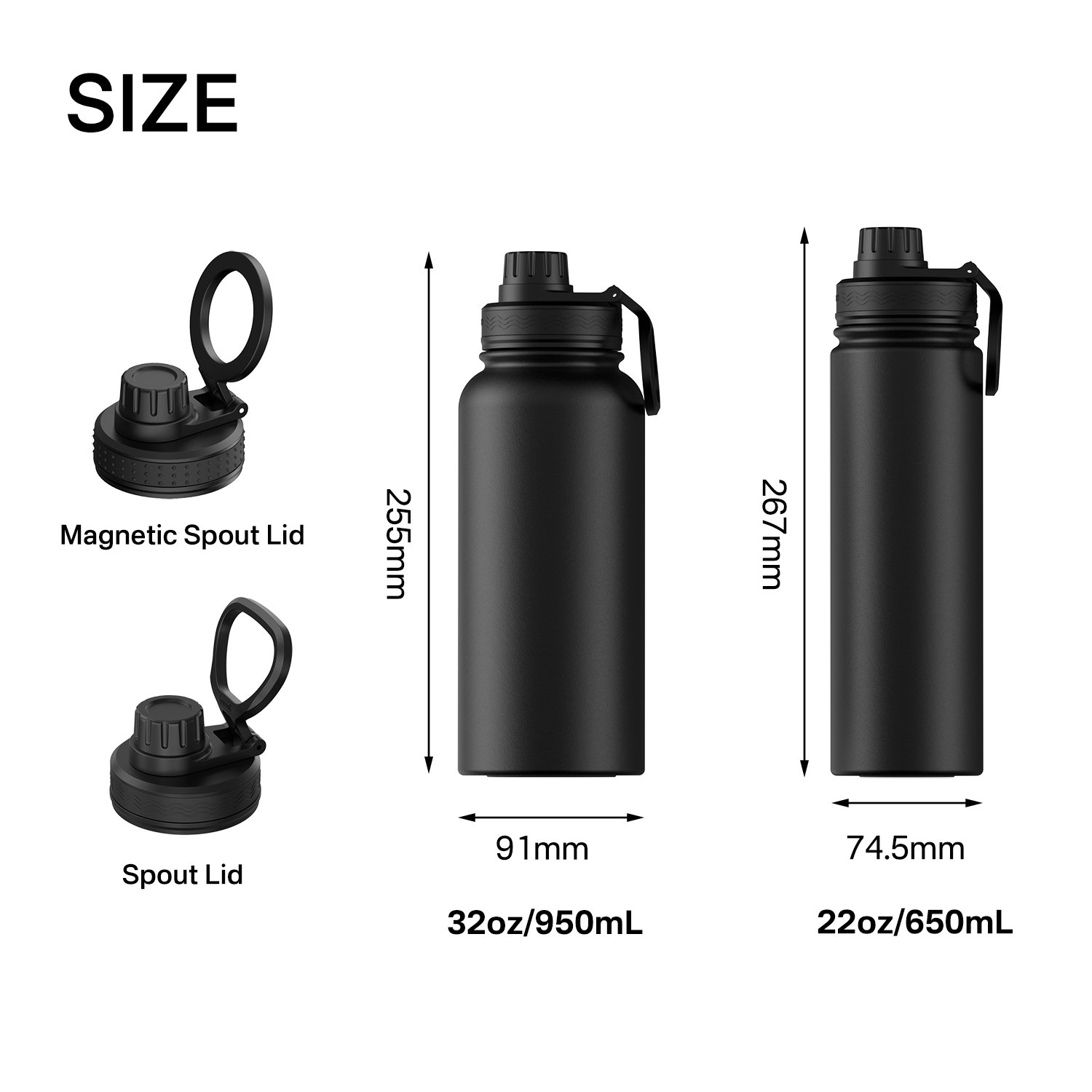 18oz 24oz 32oz Vacuum Flask Stainless Steel Sublimation Blank Water Bottle Wide Mouth Sports Water Bottle