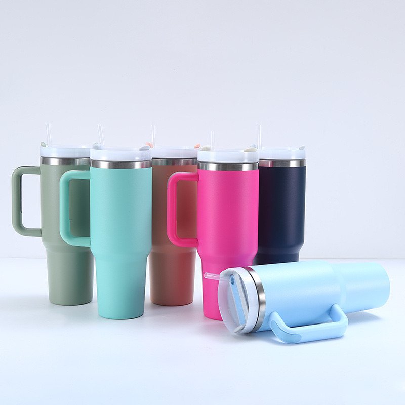 Custom logo 40 oz cup h2.0 tumbler 30oz 40oz stainless steel outdoor travel mug with handle and straw