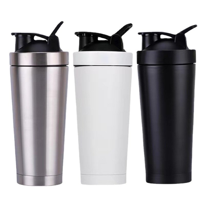 Customized Double Wall Insulated Stainless Steel Protein Fitness Shaker Cup Bottle