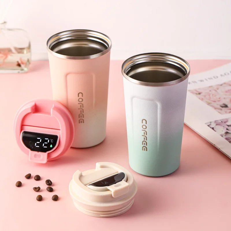 2024 New Design 380/510ML Led Smart Temperature Display Thermo Tumbler Stainless Steel Travel Coffee Cups Mugs