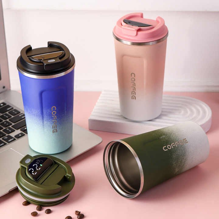 2024 New Design 380/510ML Led Smart Temperature Display Thermo Tumbler Stainless Steel Travel Coffee Cups Mugs