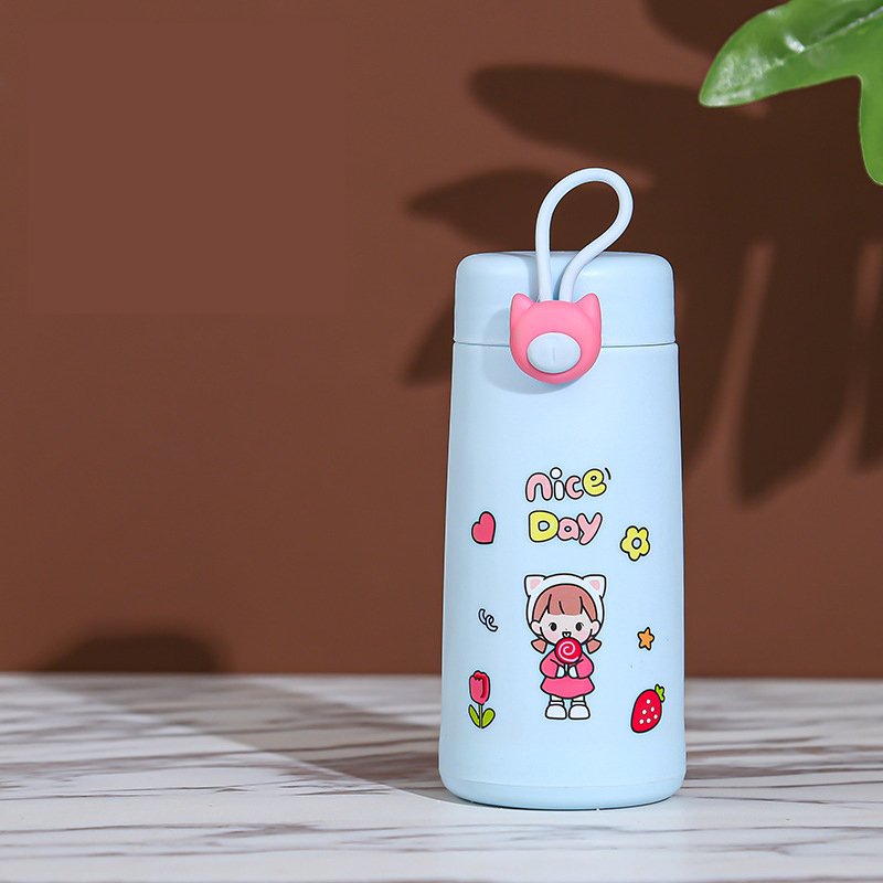 Hot sale 480ml 350ml 300ml cute glass water bottle cute for school girls kids women adults with straws bpa free
