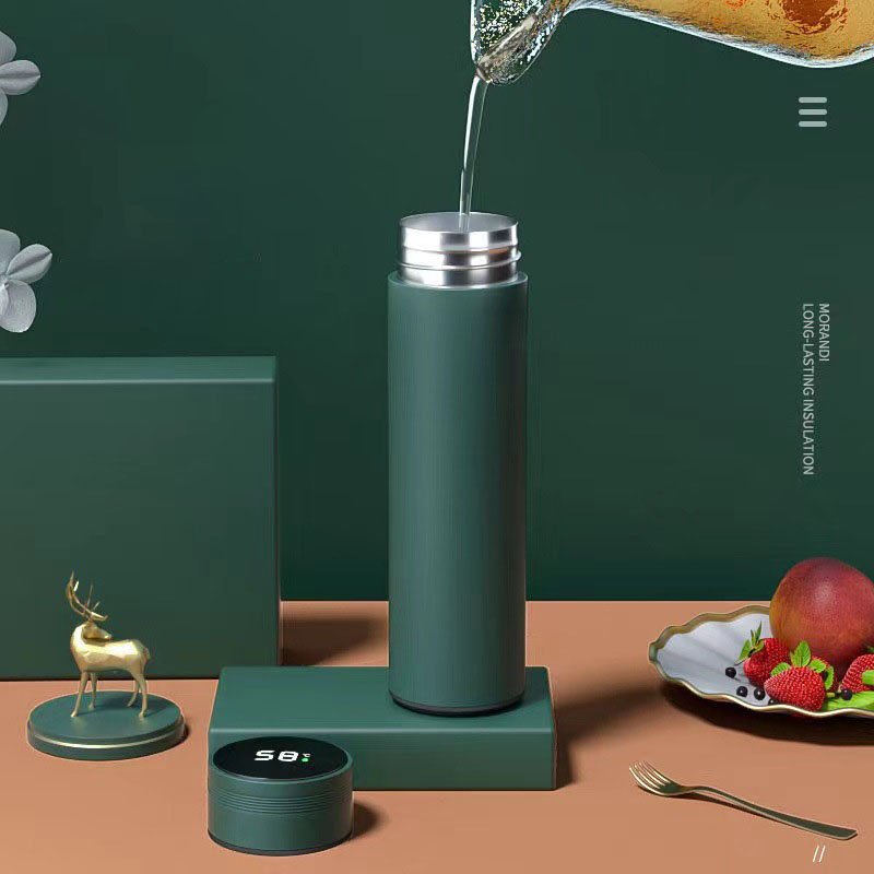 Wholesale stainless steel vacuum flask thermos bottle digital temperature display smart water bottle with lid and tea infuser