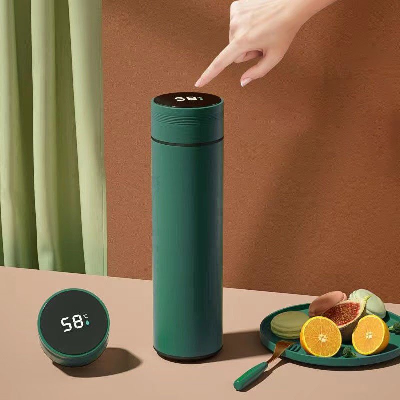 Wholesale stainless steel vacuum flask thermos bottle digital temperature display smart water bottle with lid and tea infuser