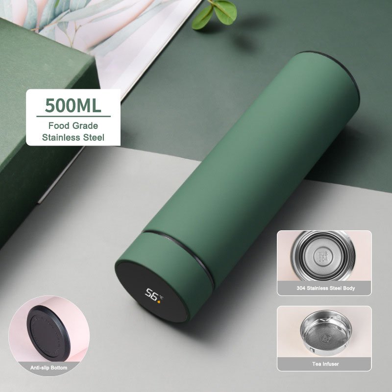 Wholesale stainless steel vacuum flask thermos bottle digital temperature display smart water bottle with lid and tea infuser