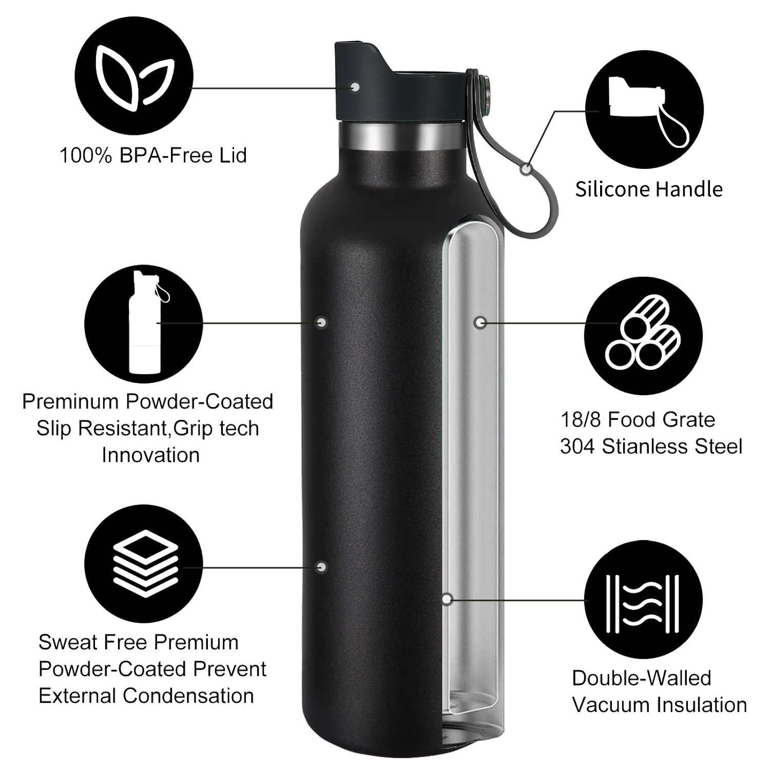 Hot selling 304 stainless steel outdoor sports vehicle-mounted hiking pot vacuum flask cup