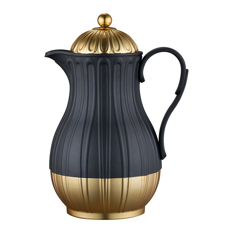 Custom Logo Nordic Modern Style 1000ml Dallah Gold Coating Coffee Pot Luxury Insulation Flask Teapot Kettle Coffee Tea Pot