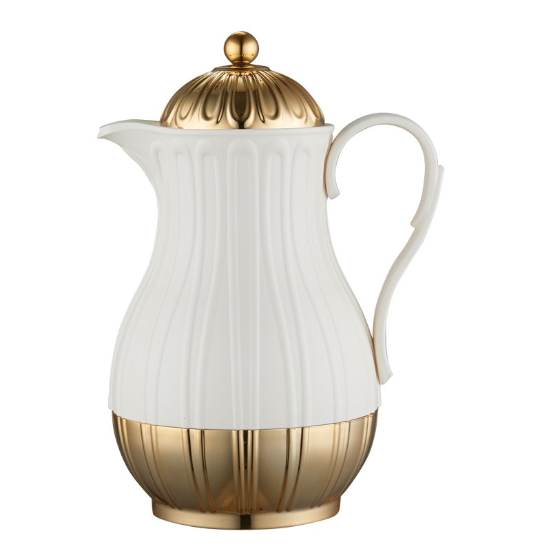 Custom Logo Nordic Modern Style 1000ml Dallah Gold Coating Coffee Pot Luxury Insulation Flask Teapot Kettle Coffee Tea Pot