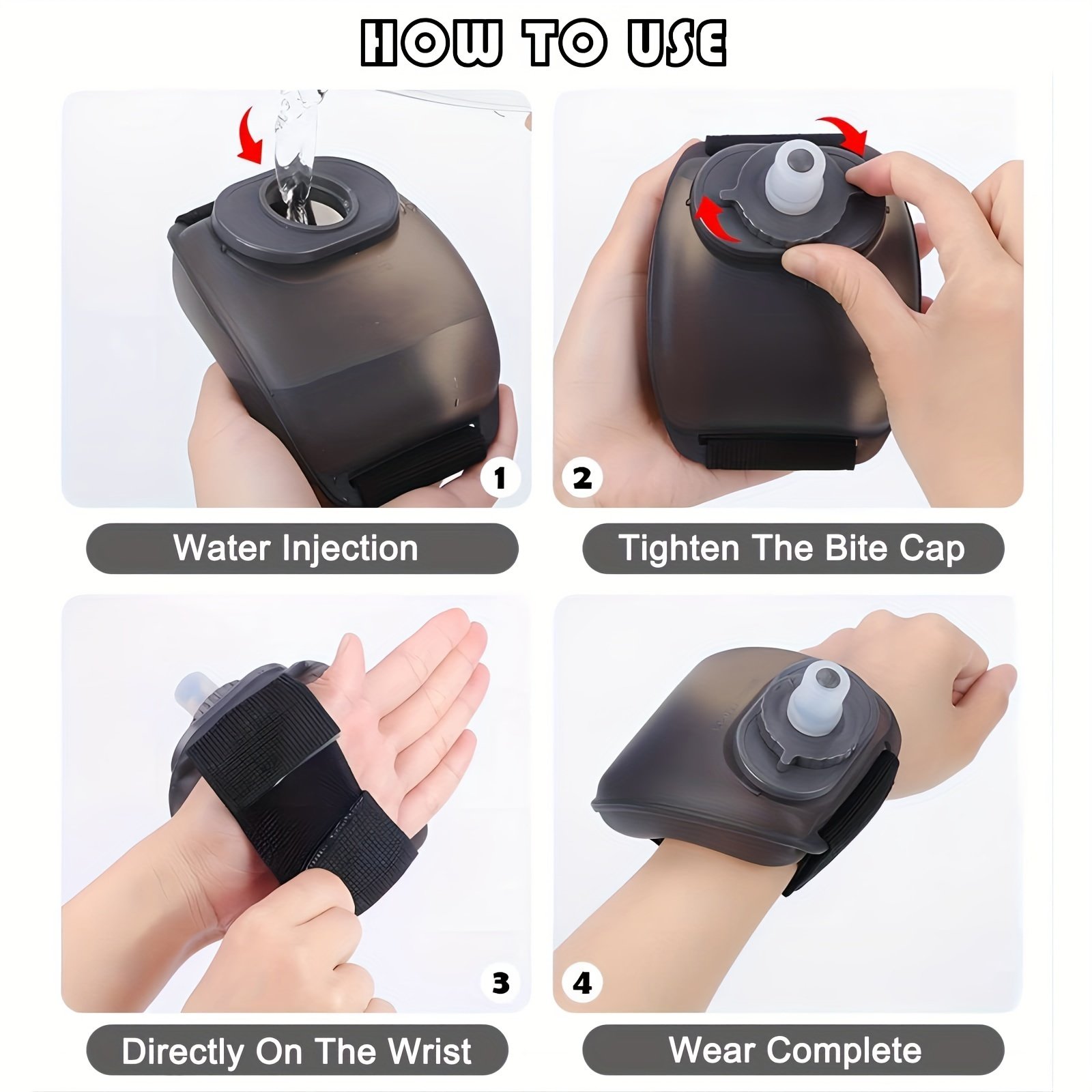 Running Plastic Outdoor Silicone +Plastic Water Bottle Sport Wrist Water Bottle