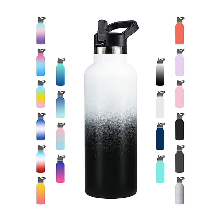 Eco-friendly vacuum flask insulated stainless steel water bottles with bamboo stainless steel lid customized logo & color