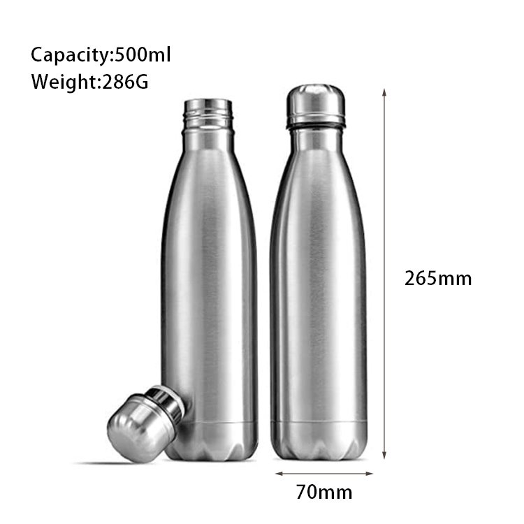 Wholesale Custom Logo 17oz Vacuum Flasks Cola Shape Fitness Thermo Sports Bottle Stainless Steel Water Bottle