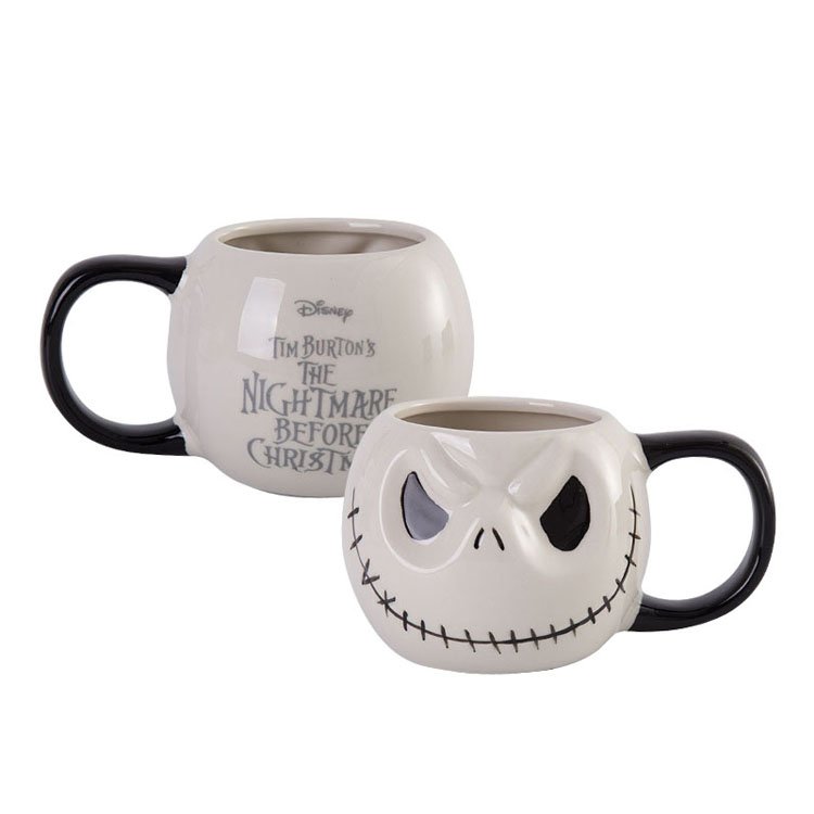 Christmas Eve Jack Cat Cup Funny Cartoon Shape Coffee Mug Skeleton Ceramic Mug with Halloween Decorations