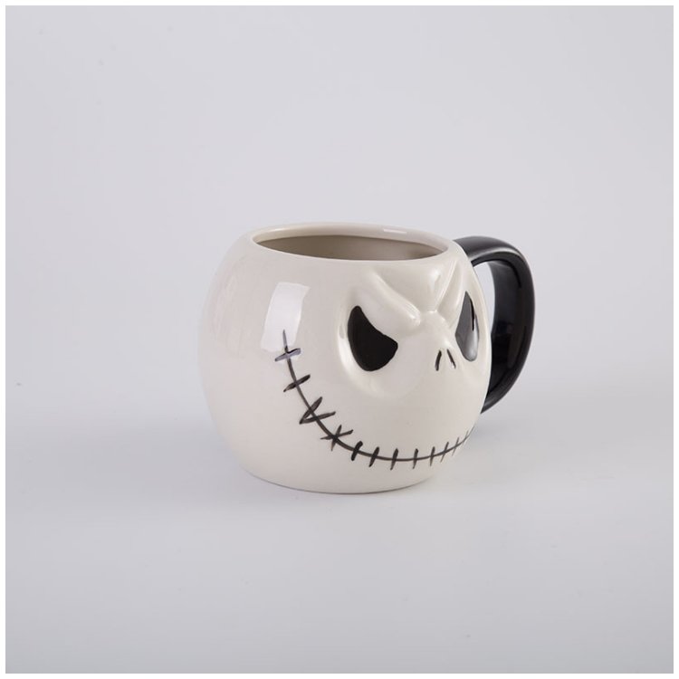 Christmas Eve Jack Cat Cup Funny Cartoon Shape Coffee Mug Skeleton Ceramic Mug with Halloween Decorations