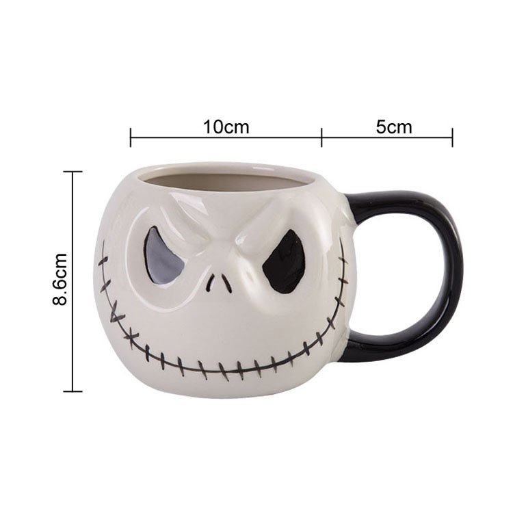 Christmas Eve Jack Cat Cup Funny Cartoon Shape Coffee Mug Skeleton Ceramic Mug with Halloween Decorations