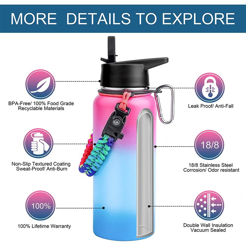 Factory Custom Cups Solid Color Bpa Free Stainless Steel Vacuum Flask Insulated Vacuum Water Bottles