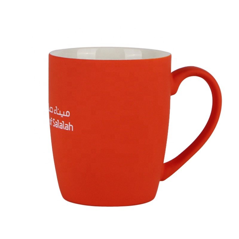 Wholesales High quality soft touch Coffee Mug Coated Laser Engrave Rubber Matte Ceramic Mug