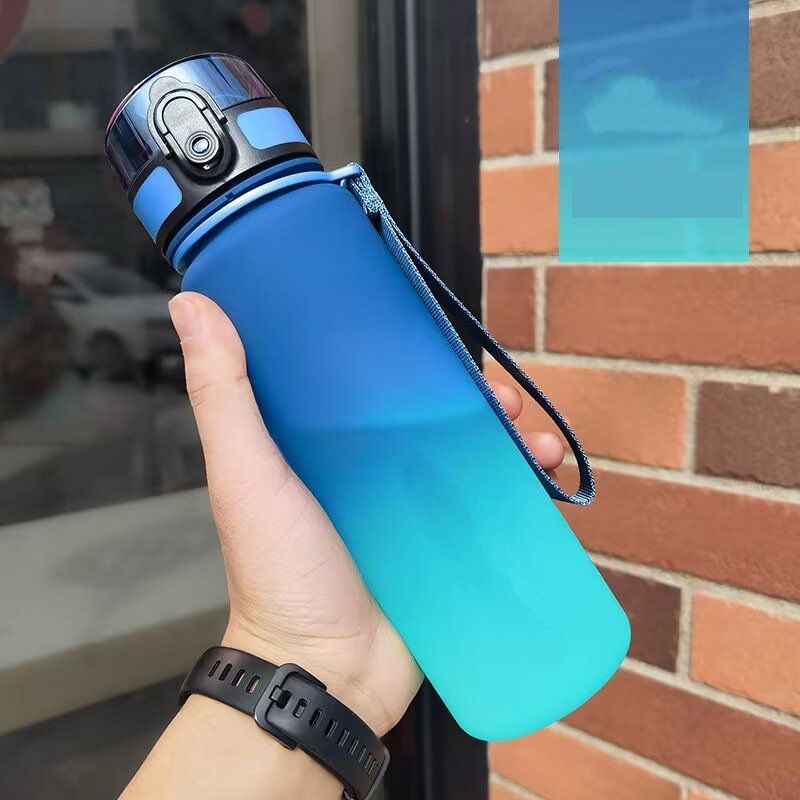 Custom Logo Personalized Large-Capacity Outdoor Sports Water Cup Gradient Color Plastic Water Bottles