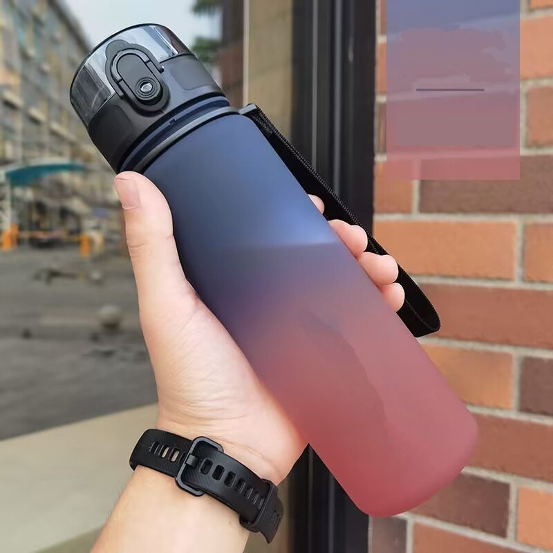 Custom Logo Personalized Large-Capacity Outdoor Sports Water Cup Gradient Color Plastic Water Bottles