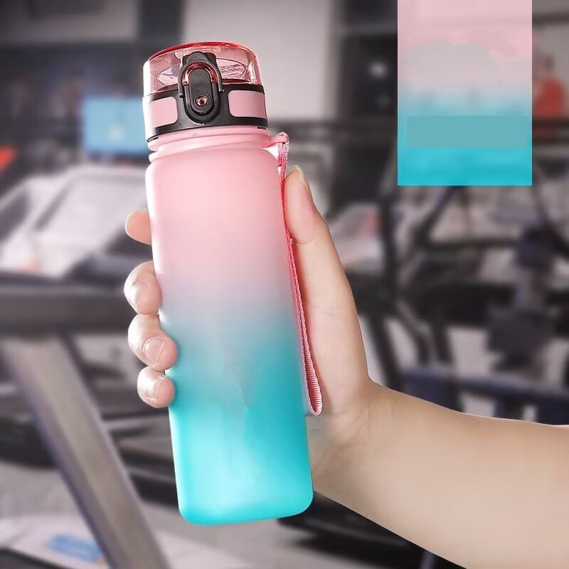 Custom Logo Personalized Large-Capacity Outdoor Sports Water Cup Gradient Color Plastic Water Bottles